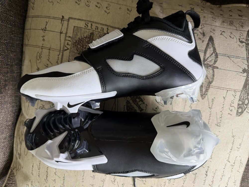 Nike Diamond Turf 93 TD Football Cleats Size 8 White Black HF5298-101 - Picture 9 of 10